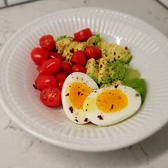 Boil the eggs for 9 minutes for a glossy hard boil. It was perfect!
