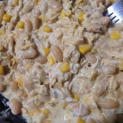 Topped with cheddar, lime juice, and hot sauce. The chicken could use more seasoning at the beginning, and next time we will top with pepper jack. The chicken was very easy to shred, this is easy and delicious!