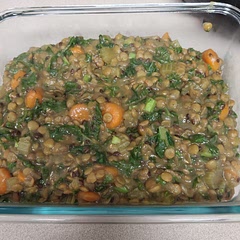 Did without tomatoes and used kale instead of spinach.  Also added some flaxseed.