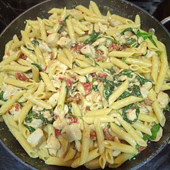 Used heavy cream for a thicker sauce. 
Delicious! 