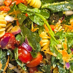I also had to use Baby spinach as we had no rocket