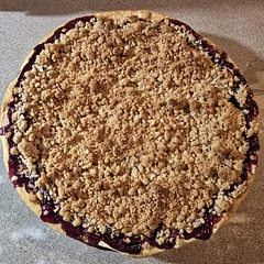 So it was very easy. The instructions weren't very specific for beginners but my husband and I sorted out the ingredients list and used common sense to know where the ingredients split for the crumble and the blueberry filling. But it was simple and looks beautiful! Will make this again! The lemon slash was an amazing touch!