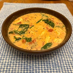 This was a delicious soup! I added some spices recommended by the other comments (garlic powder, onion powder, thyme, and rosemary) and it turned out very flavorful.