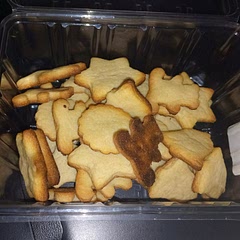 Very chewy,tasted nice there wasn't a given amount of sugar and I think they needed cornflower...the burnt of the pic,I think was bc of my oven but idk