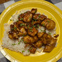 Delicious! I made a little extra sauce but used less brown sugar. 
I added the green onions on my plate only because my son and husband do not like them.
