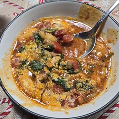 First time ever eating Gnochi and my son picked out this recipe from the pictures.  Big hit.