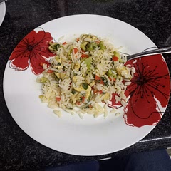 Was delicious and easy to make. I added a quarter red pepper which I think improved the dish 