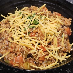 Excellent recipe! Added more rice and tomato paste, and some grated cheddar in the end. Delicious!
