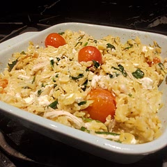 It was alright. My biggest issue with the ingredient ratios was that my orzo was pretty dry. I think more liquid is needed and it ended up dryout out the ingredients above the chicken broth. I probably won't make this recipe exactly, but modify it to cook evenly and add a little more flavor.