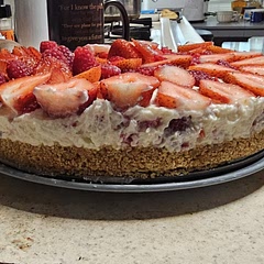 I used gram crackers instead, which made the crust a little thick but still delicious! 

I recommend using more raspberries in the filling than recommended. 