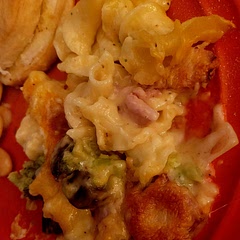 Hubby loved it! Made with Italian pasta, sauteed the onions and the added mushrooms. Omitted water and used heavy cream. Also, didn't have mushroom soup, so I used cream of chicken. Salt, pepper, and garlic powder. 