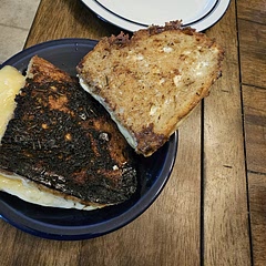 The burnt one is the first time, and I had the heat up too high, but the second one looks so pretty!! I'm so excited to continue to work out this recipe!