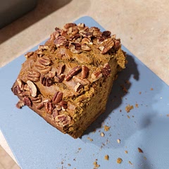 It was tasty. Just the right amount of sweetness and moisture. I put pecans on top instead of pumpkin seeds.