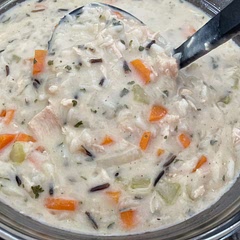 I enjoy a thicker soup so I added a whole cup of carrots and celery along with an additional Rice-a-Roni box of rice as well as another “halved” portion of liquids.