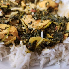 My family is fairly spice adverse. (We love in a party of the US where some say ketchup is spicy - haha!) I didn't have the 100 grams Chicken Tikka Sauce, so I put in 2 Tbsp Mild Curry, and 2 tsp Roasted Red Chili Paste. Instead of the cream, I put in 7 oz. Unsweetened Coconut Milk (from a can). Instead of Coriander stalks, I used flat-leaf parsley stalks. It tastes good, but could be spicier in my opinion.