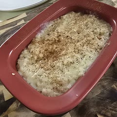 Very easy. I tempered the egg/ milk mixture before I added it so it didn't scramble. Put nutmeg and cinnamon on top. Very good and great way to use leftover rice or milk you need to use up. 
