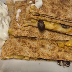 I switched out to whole wheat tortillas and lacfose free tsx mex cheese, added diced bell peppers, and sour cream on the side. It's very good!