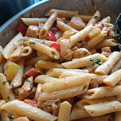 Finished it with some coriander for some colour and flavour. Added a bit too much peri-peri (hot) for me but I'd adjust to your own preference/spicy tolerance.