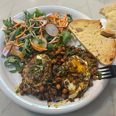 The chickpeas popped quite a lot even when they were let to cook ages before adding the egg and it took quite a bit more than expected to cook multiple servings. Took more effort to make crispy than expected