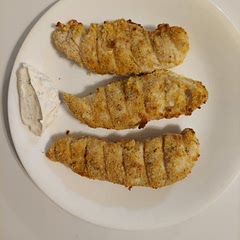 This was yummy, but after trying pan frying, air frying and oven, my favorite was pan fried in chicken fat. Dipped in sour cream ranch dip.