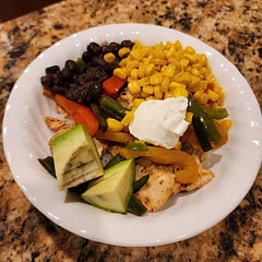 This is a very good recipe. The flavors come together very nicely! I made a homemade lime rice and used a full pepper medley on top of the poblano. I'll sub the poblano next time with a hatch green chili to give it some zest. Well done! 