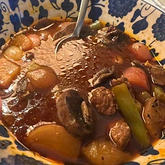 I used radishes and added green beans. Another keeper!!  I also cooked this in my instant pot. About 20 minutes for the beef. Then another 15 for the vegetables. If you want beef stew this is the recipe to use.