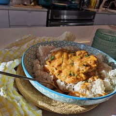 Kinda took main ingredients from the recipe like coconut milk, peanut butter and freestyled the rest, seasoned to my liking, used home made stock, made it extra spicy. It was mouth watering 😋 