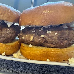 Not my fav recipe for lamb burgers, but pretty good