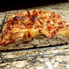 A stunning focaccia! Perfectly sweet using lacy rose apples and turbinado sugar. Everyone loved it, will definitely make again! 