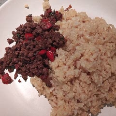 Used Brown Rice, Spice for rice and worcestershire sauce 