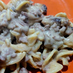 Ya, nope. Tasted like the old school hamburger helper. It is very easy, but there are many other stroganoff recipes to explore.