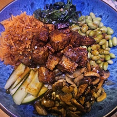 Super good! Really tasty, spicy and healthy. I sweet-pickled the cucumber to lift it all a bit and If I wanted a less spicy dressing, ginger and sesame or something would work really well. Will definitely make again. 