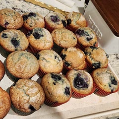 These are our absolute favorite blueberry muffins. We also like to change out the blueberries and make strawberry muffins. These also freeze really well.