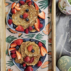 First recipe in the app❤️🧡❤️ Used some honey and fresh berries as topping. Also made it with just one cup of oats and added pecans in the mix. Loved them! They kept me full for a long time.