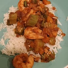 We used frozen okra and diced all the veggies. I didn't follow the amount of Cajun seasoning and didn't remove the veggies before cooking the shrimp. 10/10