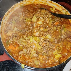 I added about 1/2 lb extra meat, 1/4 cup rice, extra spices - red pepper flakes, basil, celery seed, paprika, seasoned salt (instead of regular). We love cabbage rolls and these are a great alternative!