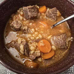 Didn't have mushrooms, so deglazed the instant pot with the onions before adding carrots later. Also didn't add the potato. Turned out well! 