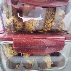 Great breakfast or snack for kids, and improved even further dipped in melting chocolate! Sometimes I add a splash of milk if I need help when combining ingredients and trying to get the mixture to stick together.