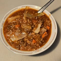 Cabbage was too crunchy and needed another 30 minutes. However that caused the soup to become a lot thicker. Still it was very tasty and filling.