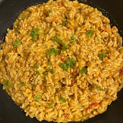 I double the recipe as everyone always wants seconds! 
If you like more heat add some chilli flakes.