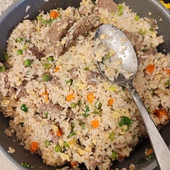 A little broth from the meat gave a good boost in flavor