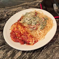 I made it with the chicken. It was good, but I'd change the way the recipe is written. I found it a bit of a challenge to follow and time with the chicken. I'd rewrite it so each ingredient is grouped with a space between. 
