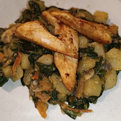 With chicken