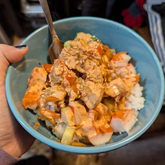 Really good for weekly meal prep! I prefer the soy sauce on the side. Sushi rice was hard to find, so I just used white rice instead.