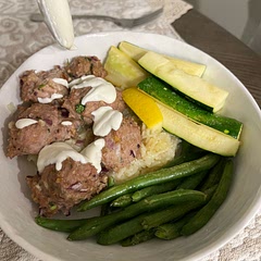 The meatballs and feta yogurt sauce were incredible!! I ended up making it with lemon rice and zucchini/green beans. Definitely will be making again soon.