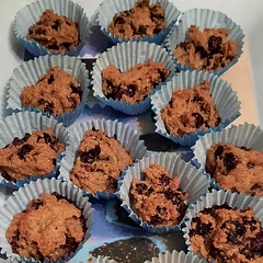 I omitted the sugar and added extra blueberries and wholemeal flour instead. They turned out more like rock cakes.