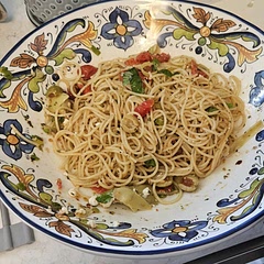 Took me just about 30 minutes to make and was pretty savory. I really liked the mix of flavor between the olive oil and the brininess of the olives. I didn't have fresh parsley, so I substituted with dried.