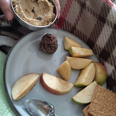 So fun! Had with graham crackers and apple slices. Very filling! Next time will add 1 more tbsp of maple syrup (used 3 this time) and a bit more milk (whole 1/4 cup) to make it a bit smoother. 