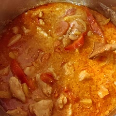 I added chicken breast, 20 oz cut into pieces and velveted for 20 minutes with baking soda then rinsed. I omitted the fresh garlic and used powdered and left out the kale.