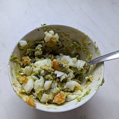 Very avocadoy couldn't taste the egg... Take that as you will. It really depends, if you leave avocado, you'll love this, if you don't, you'd probably be better off just having the eggs.